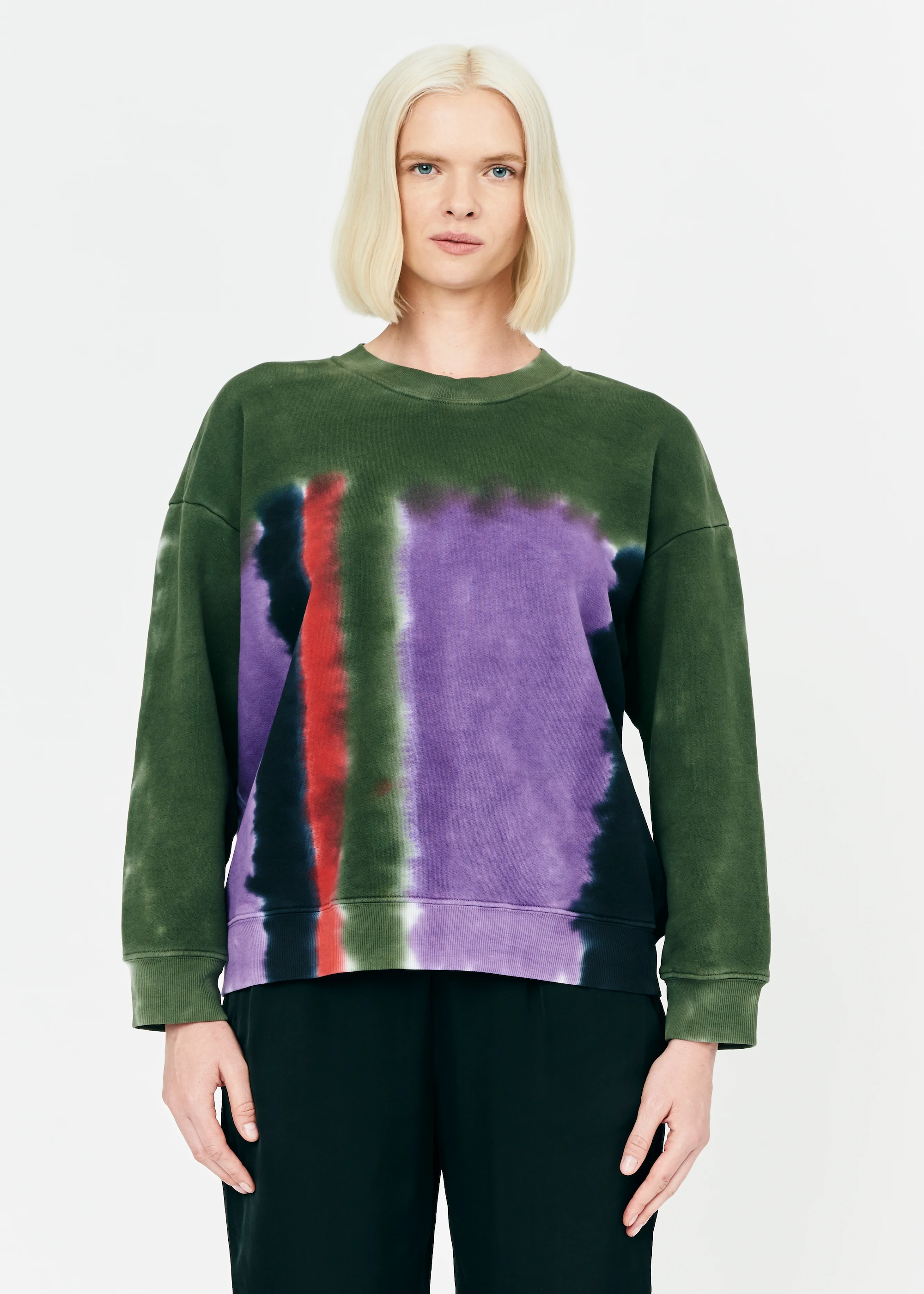 Raquel Allegra Drop Shoulder Sweatshirt Modernist Tie Dye