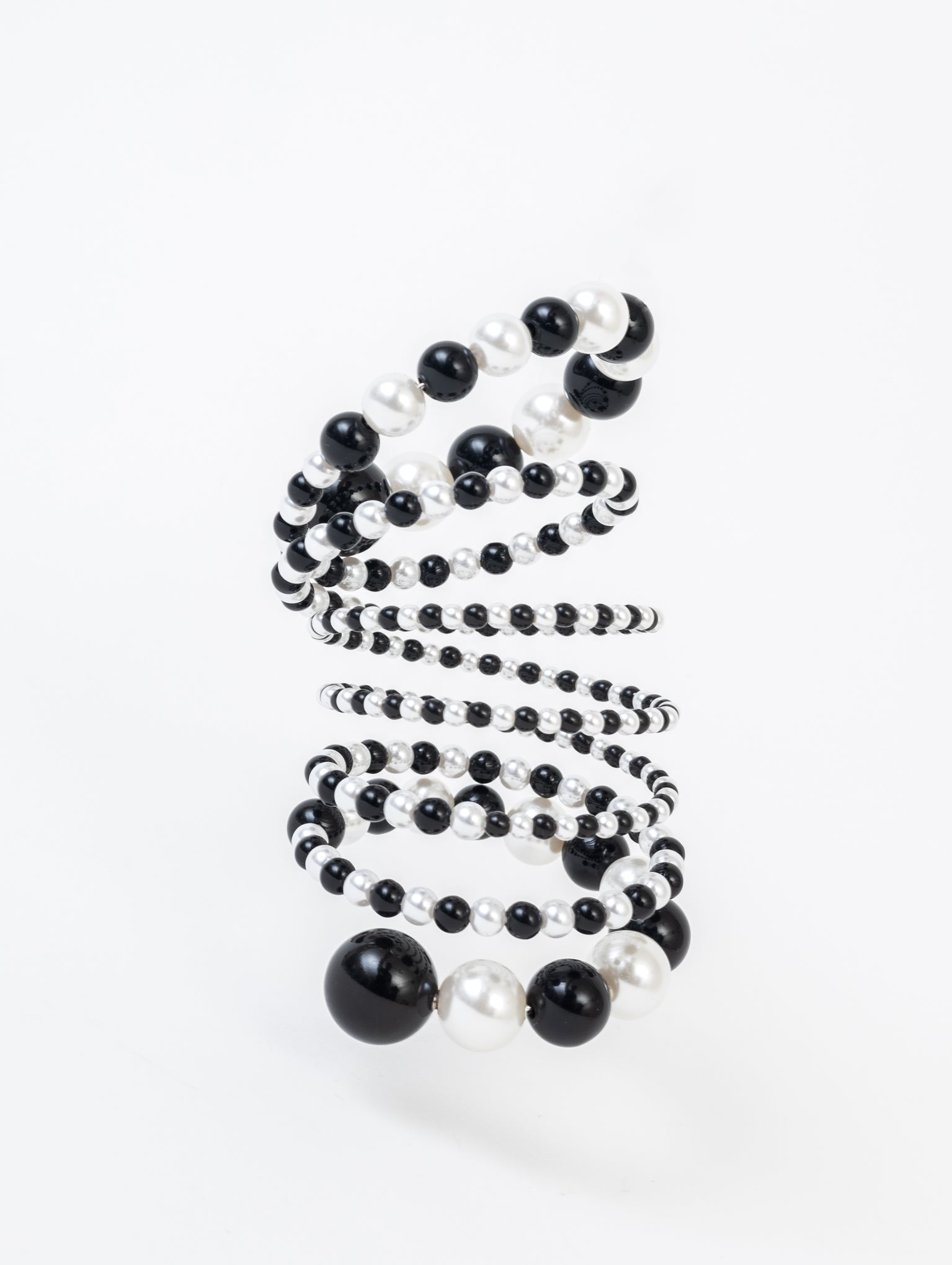 Y/project BLACK / WHITE / SILVER SPIRAL BEAD BRACELET | Garmentory