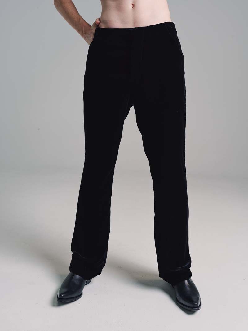 Gabriela Coll Garments Velvet Pocket Trousers - Black