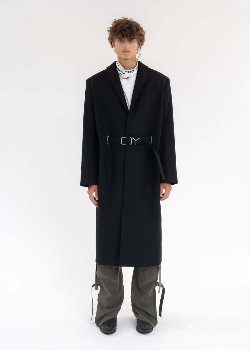Y/project Y Belt Coat - Black | Garmentory