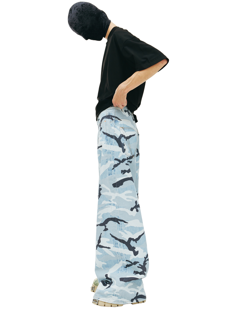 【mnem】Camo wide denim pants VETEMENTS Wide-Leg Jeans - Camo | Garmentory