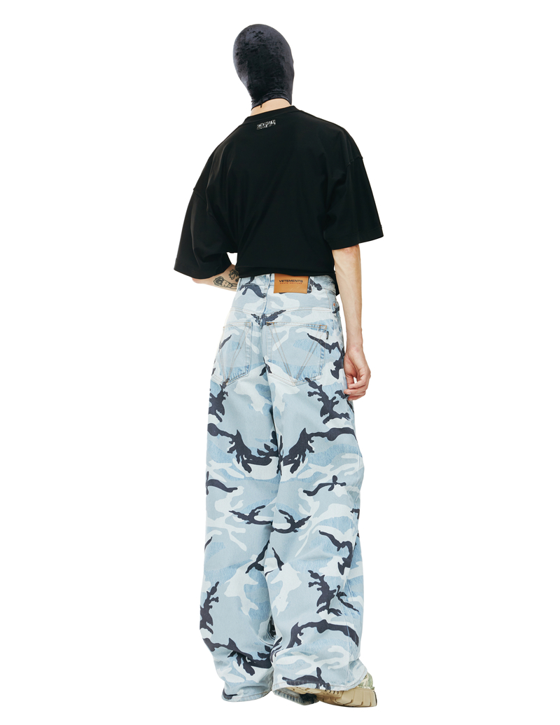 【mnem】Camo wide denim pants SUMWON WOMEN Punk Wide Leg Cargo Utility Camo Pant With