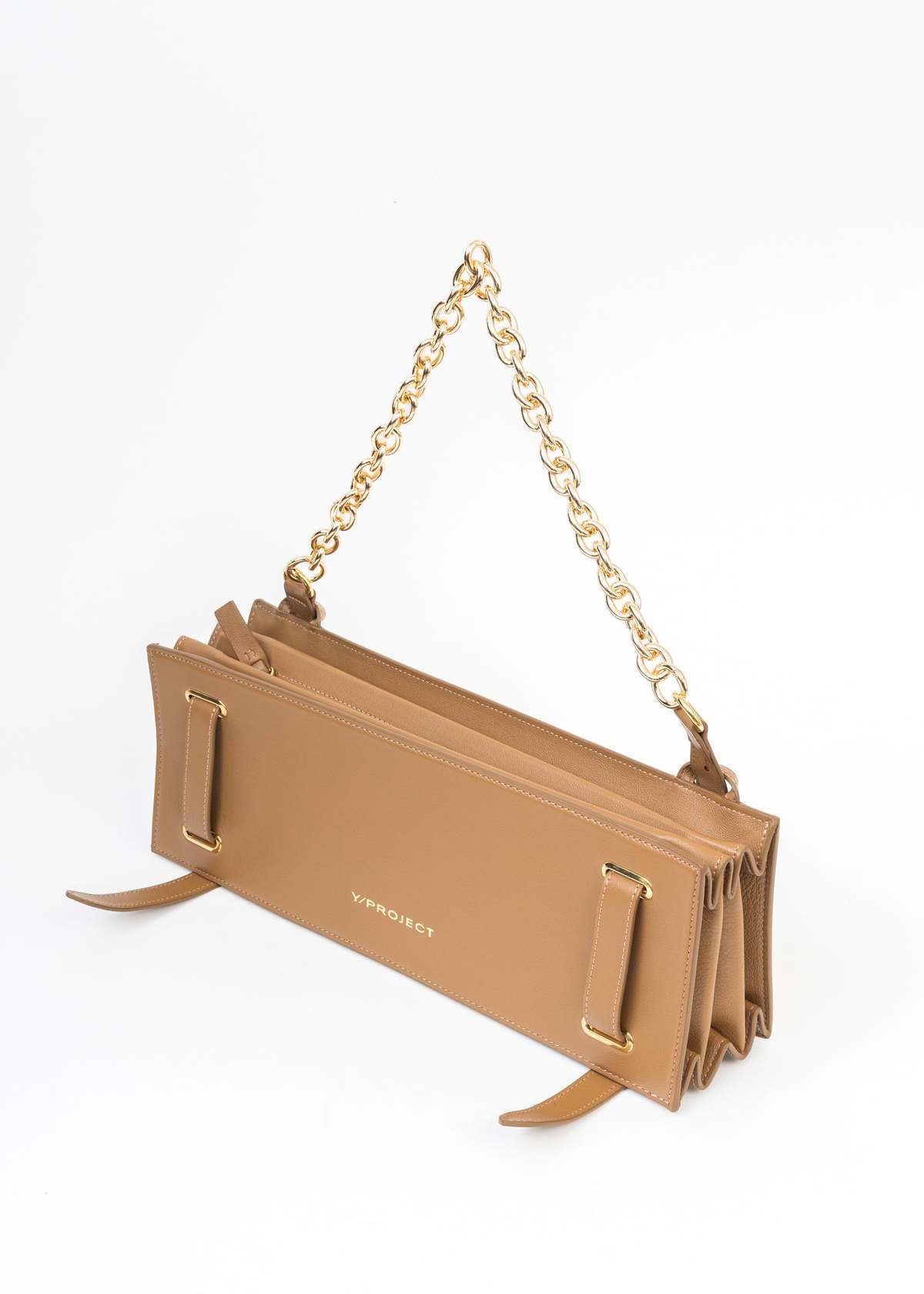 Y/project ACCORDION BAG WITH CHAIN - CARAMEL | Garmentory