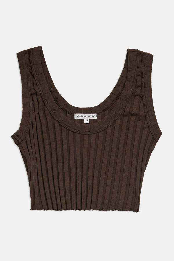 Cotton Citizen Capri Crop Tank Espresso Garmentory