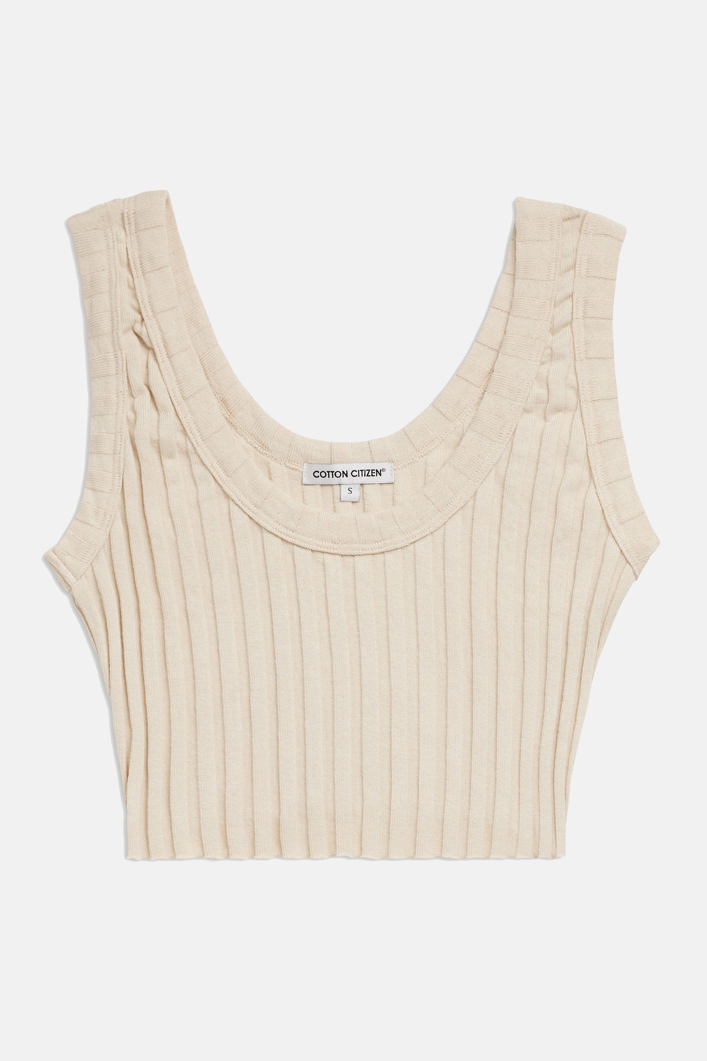 Cotton Citizen Capri Crop Tank Oatmeal Garmentory