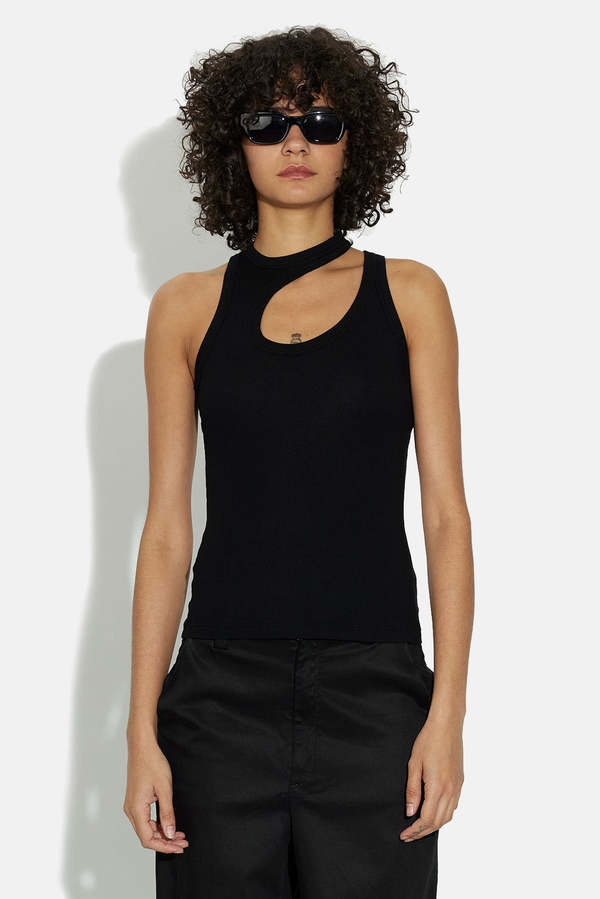 Cotton Citizen Verona Cut Out Tank Jet Black Garmentory