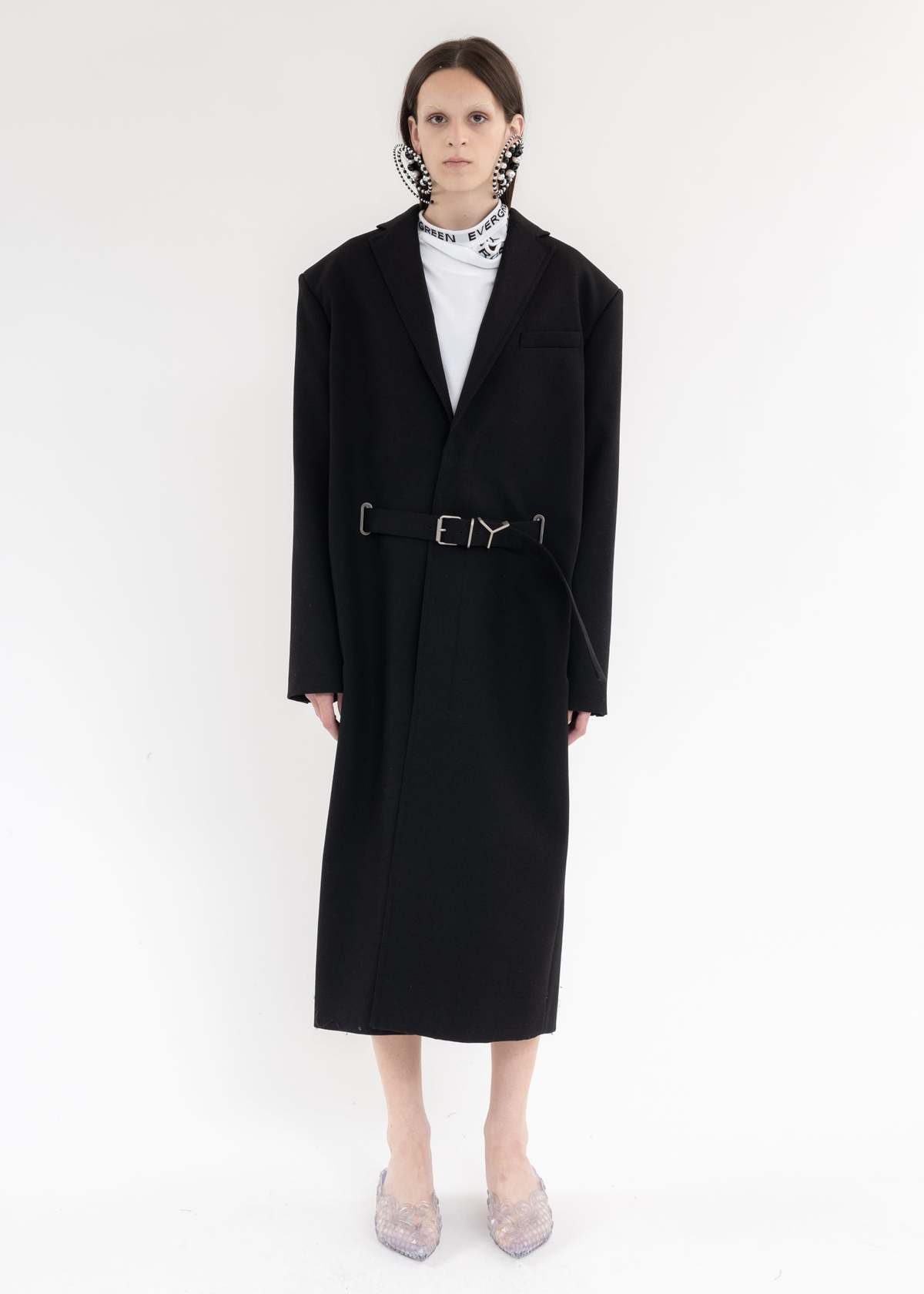 Y/project Y Belt Coat - Black | Garmentory