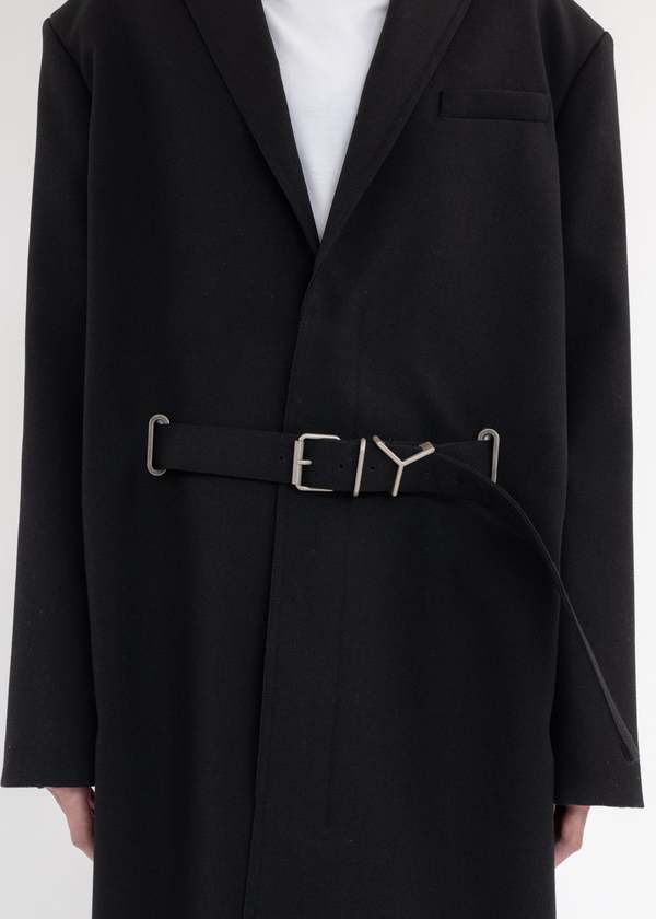 Y/project Y Belt Coat - Black | Garmentory