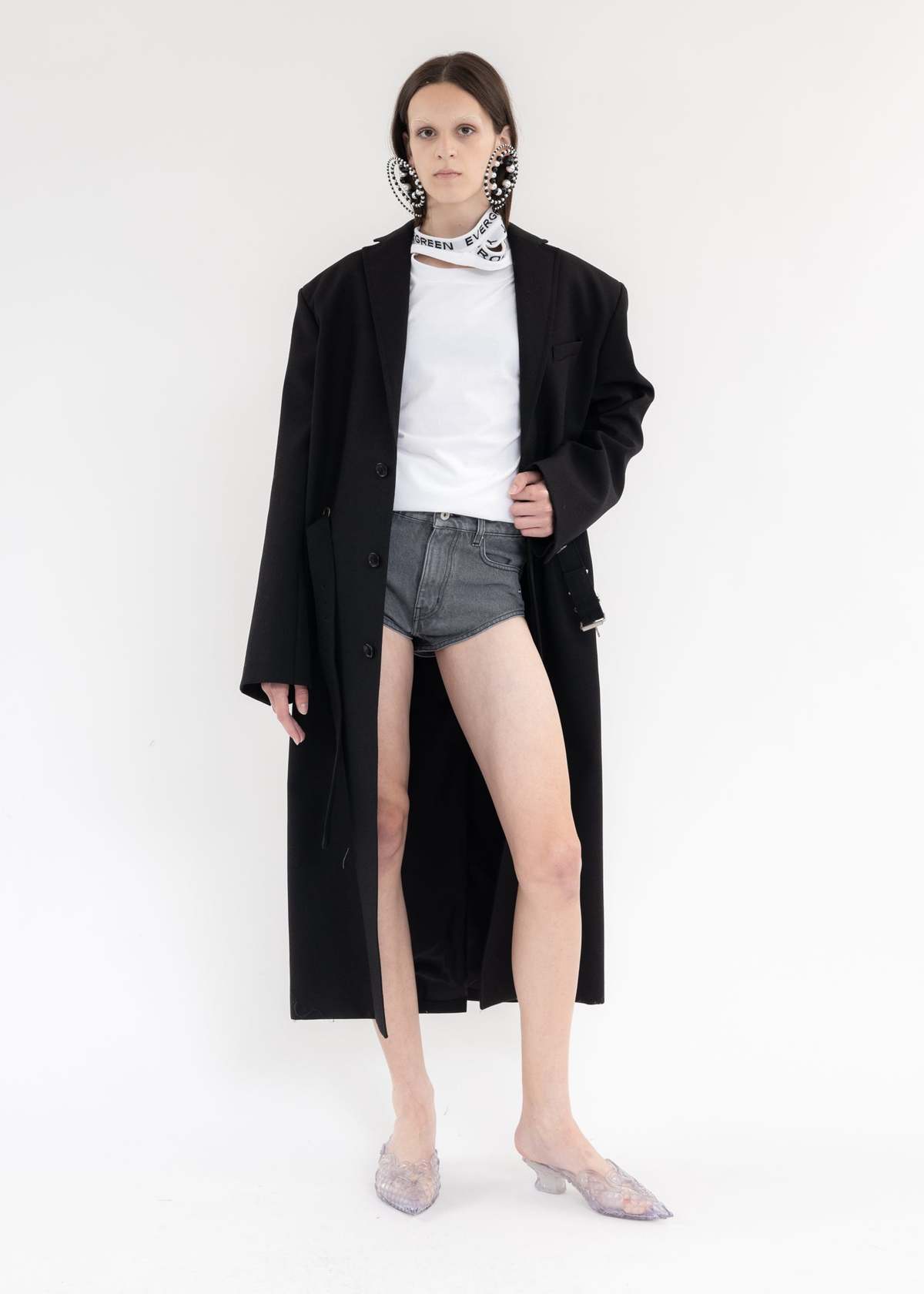 Y/project Y Belt Coat - Black | Garmentory