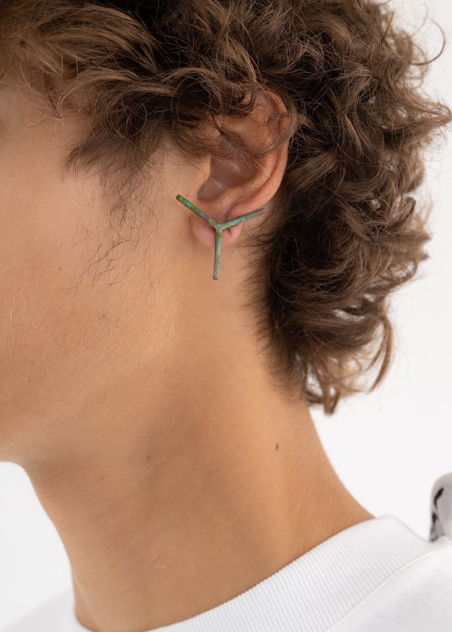 OXIDIZED-COPPER-MINI-Y-EARRING
