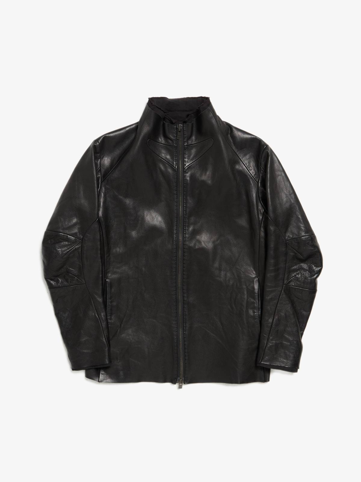 Devoa Straight Leather Jacket - Black | Garmentory