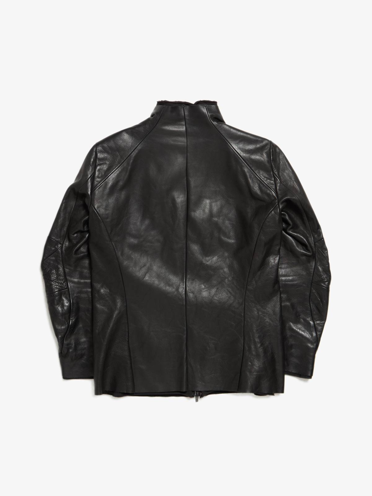 Devoa Straight Leather Jacket - Black | Garmentory