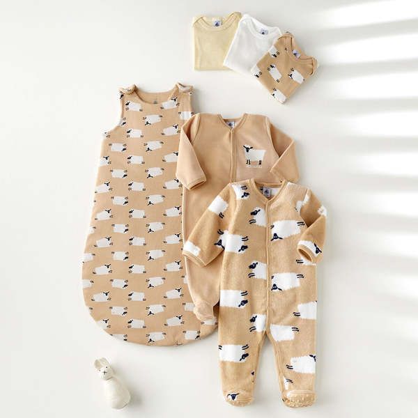 Kids Petit Bateau Couci Sleepsac Trench Beige Sheep Print Garmentory