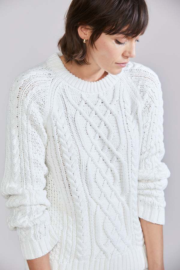 Laing Home Vivian Cable Knit Sweater - Chalk