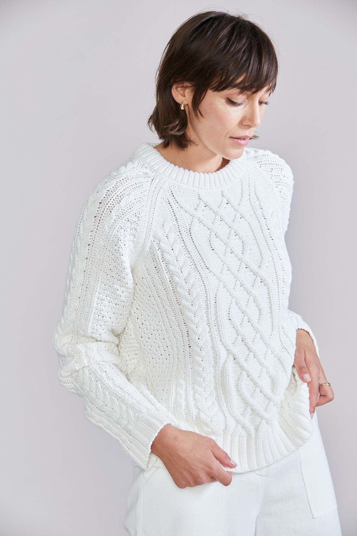Laing Home Vivian Cable Knit Sweater - Chalk - Image 2 of 4