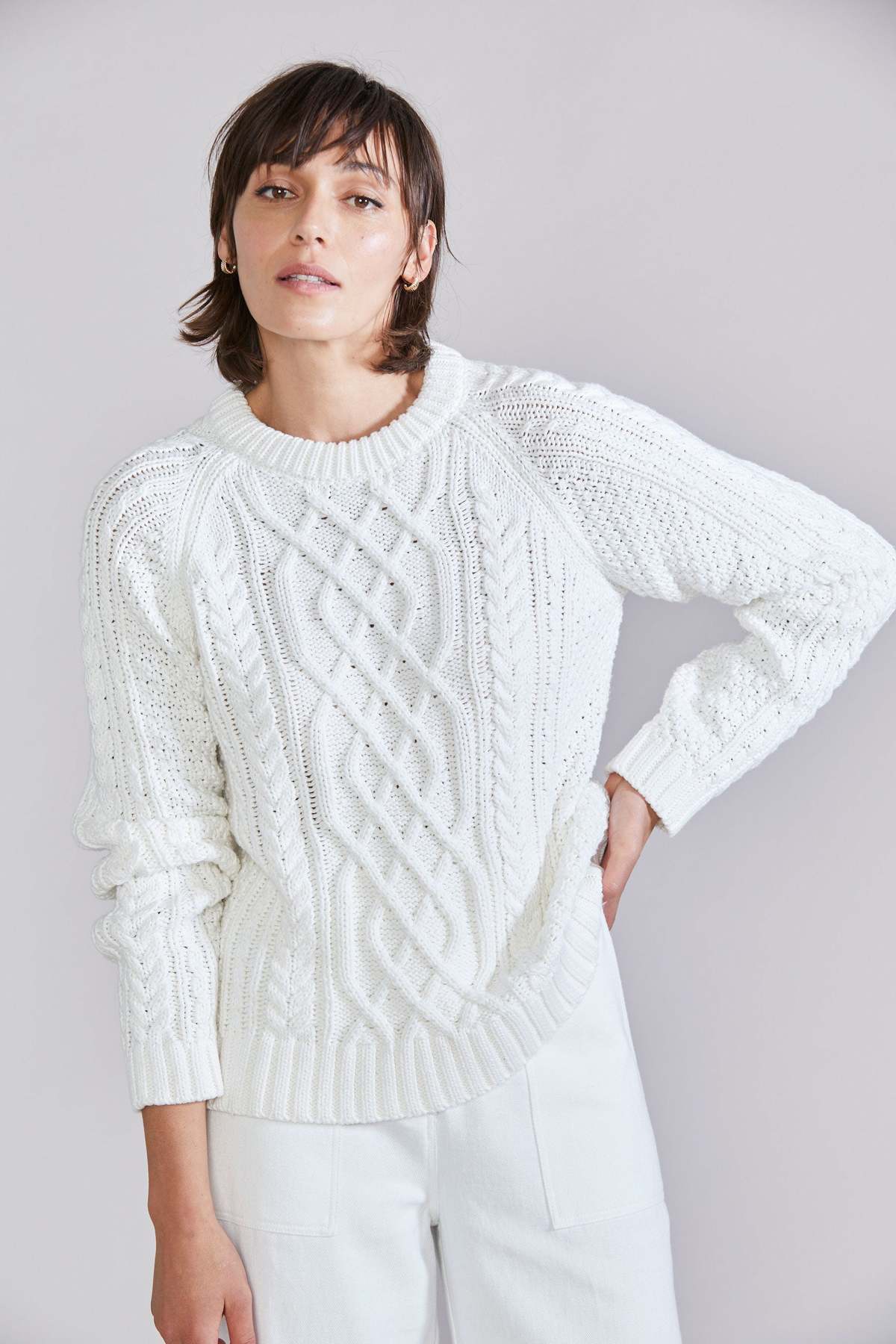 Laing Home Vivian Cable Knit Sweater - Chalk - Image 3 of 4