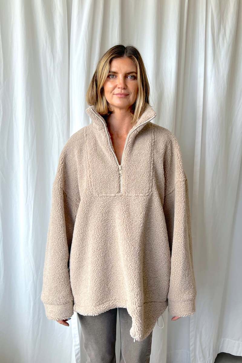 Tibi Fleece Anorak Zipup - Dark Stone | Garmentory