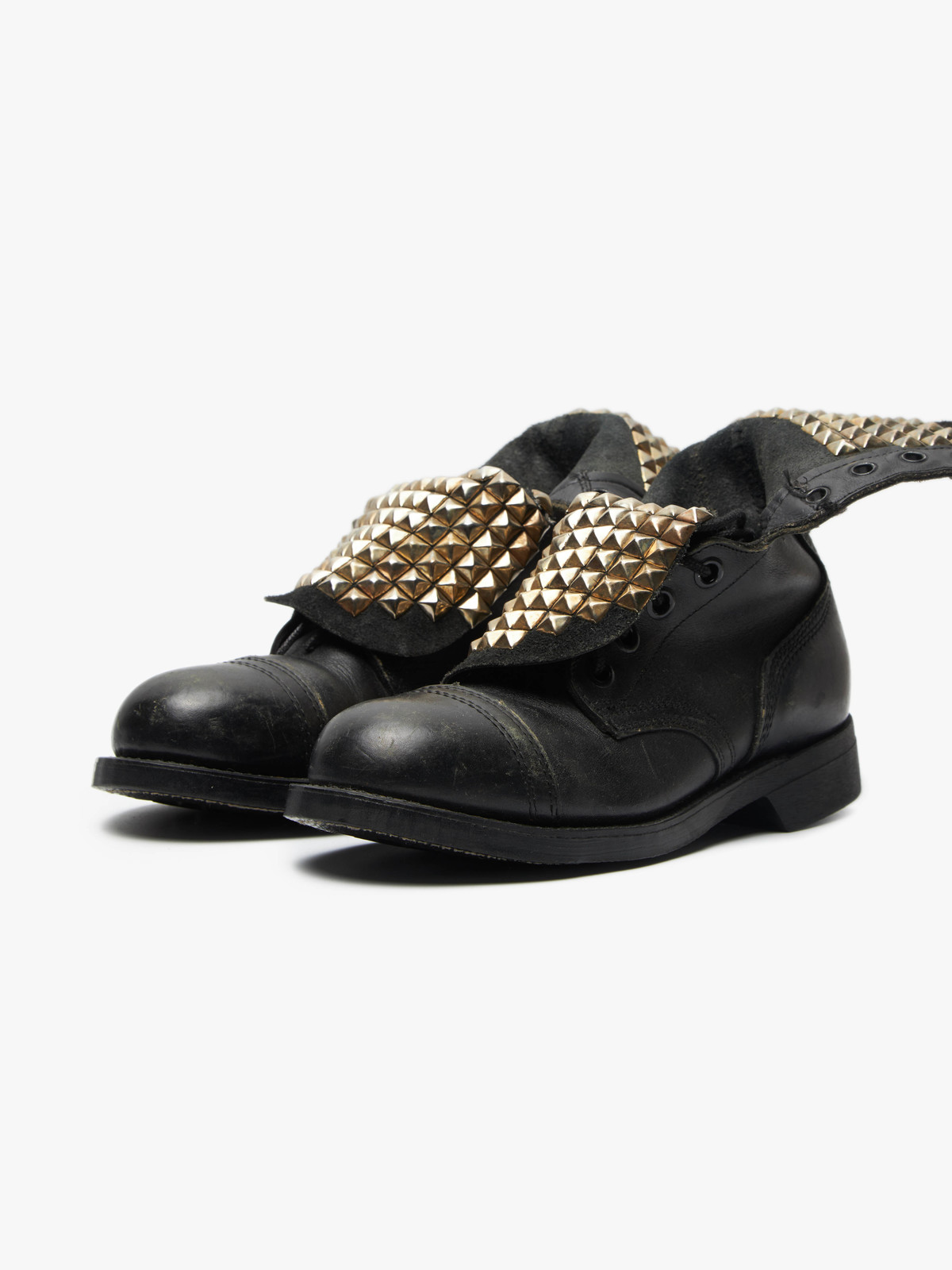 pre-Loved] Other Biltrite Studded Leather Boots - Black 