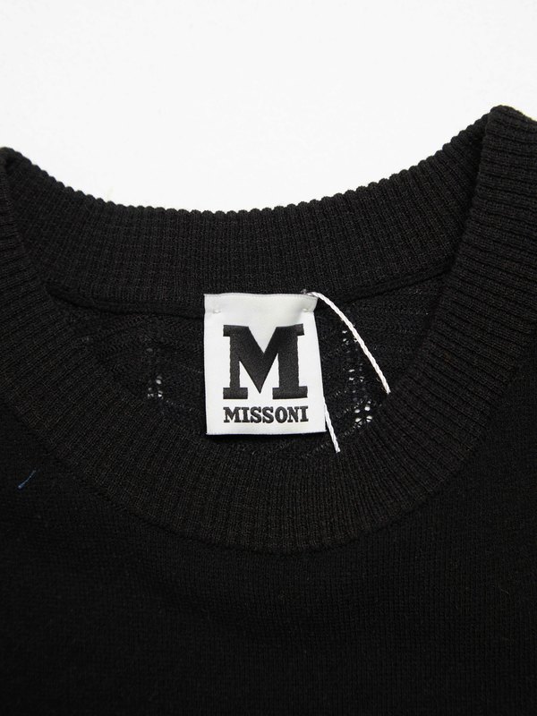 MISSONI Herringbone Knitted Dress - Black Multicolour