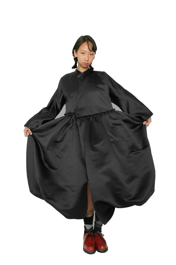 Comme des Garçons Poly Satin Thick Dress - Black