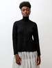 Sara Lanzi Womens Turtleneck Sweater with Flounce - Black - Thumbnail 1