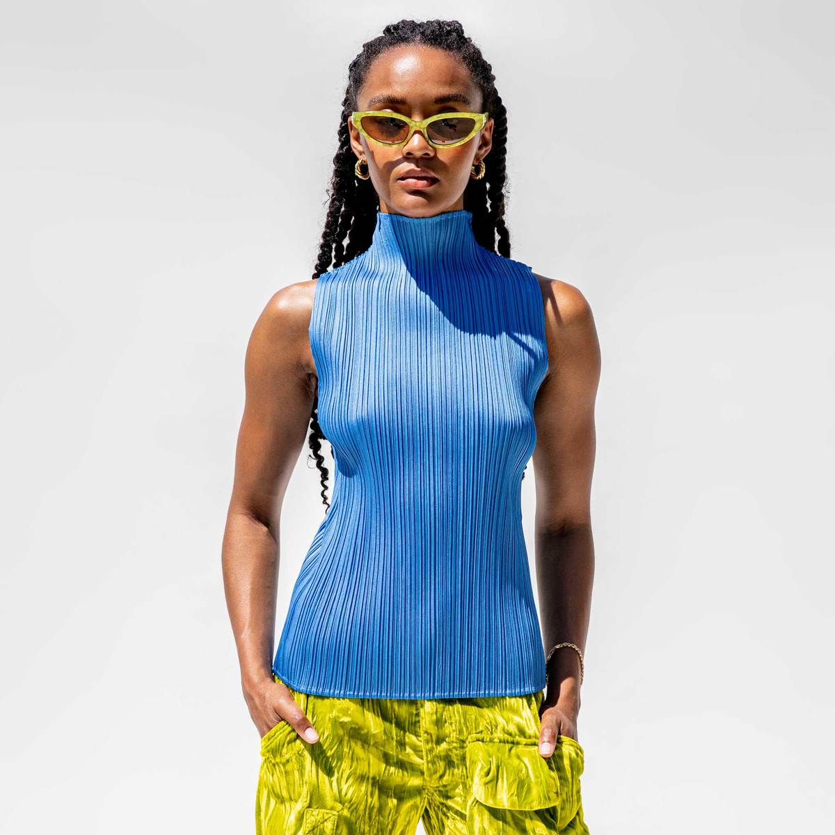 Pleats Please by Issey Miyake Monthly Colors Sleeveless Mock