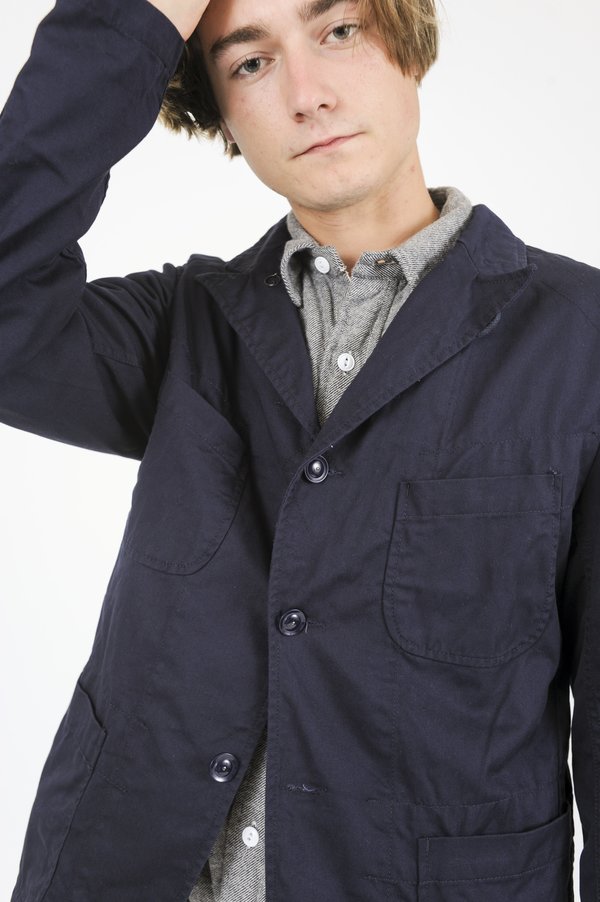 Engineered Garments Bedford Jacket- Dark Navy Cotton Double Engineered Garments Bedford Jacket- Dark Navy Cotton Double