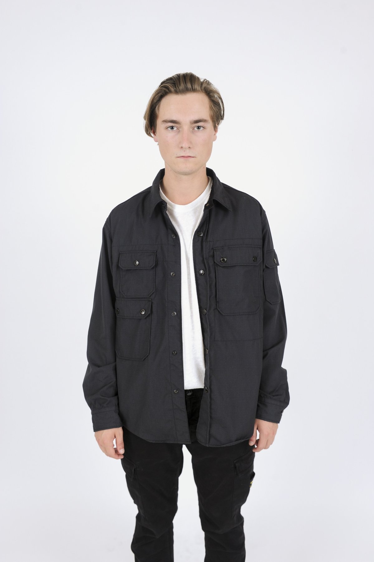 Engineered Garments CPO Shirt Black Nyco Ripstop | Garmentory