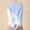 MATTER MATTERS Fill in the Grids Wool Cashmere-Blend Sweater - Light Blue - Thumbnail 2