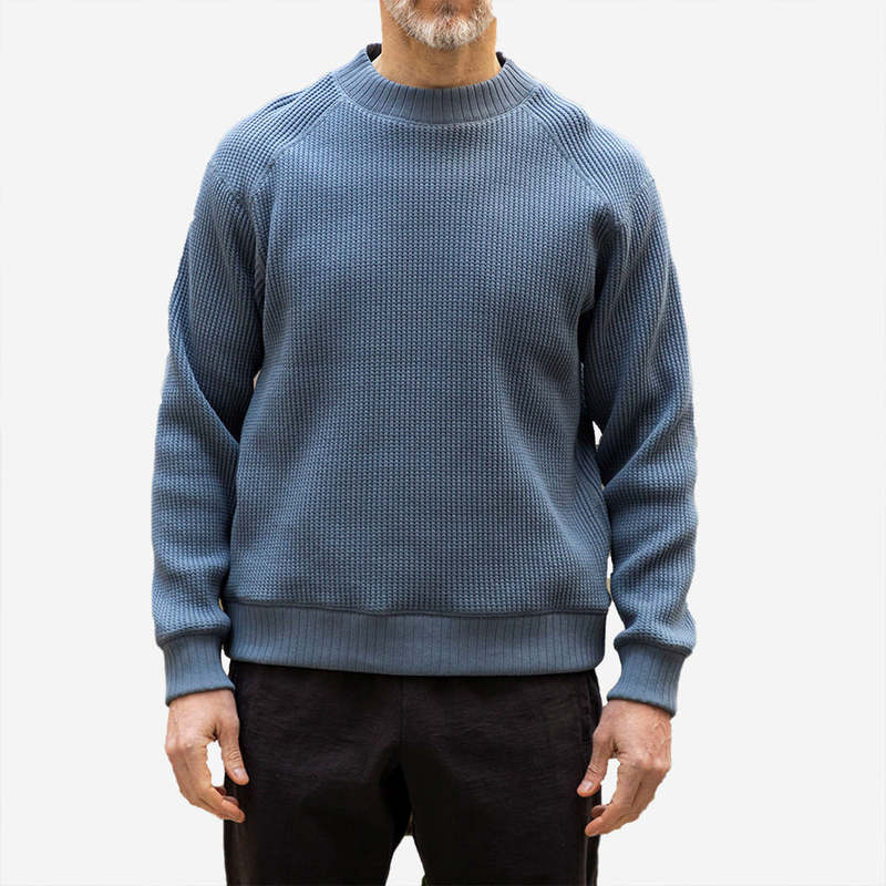 Jackman(ジャックマン) Waffle Crewneck Jackman Waffle Midneck Sweatshirt - Ink Black | Garmentory