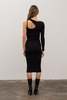 Moon River One Sleeve Cut Out Dress - Black - Thumbnail 2