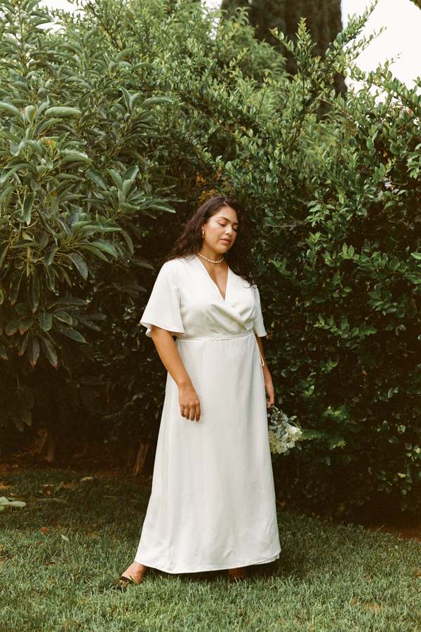 Whimsy + Row Lola Wrap Dress - Cream Extended | Garmentory Whimsy + Row Lola Wrap Dress - Cream Extended | Garmentory