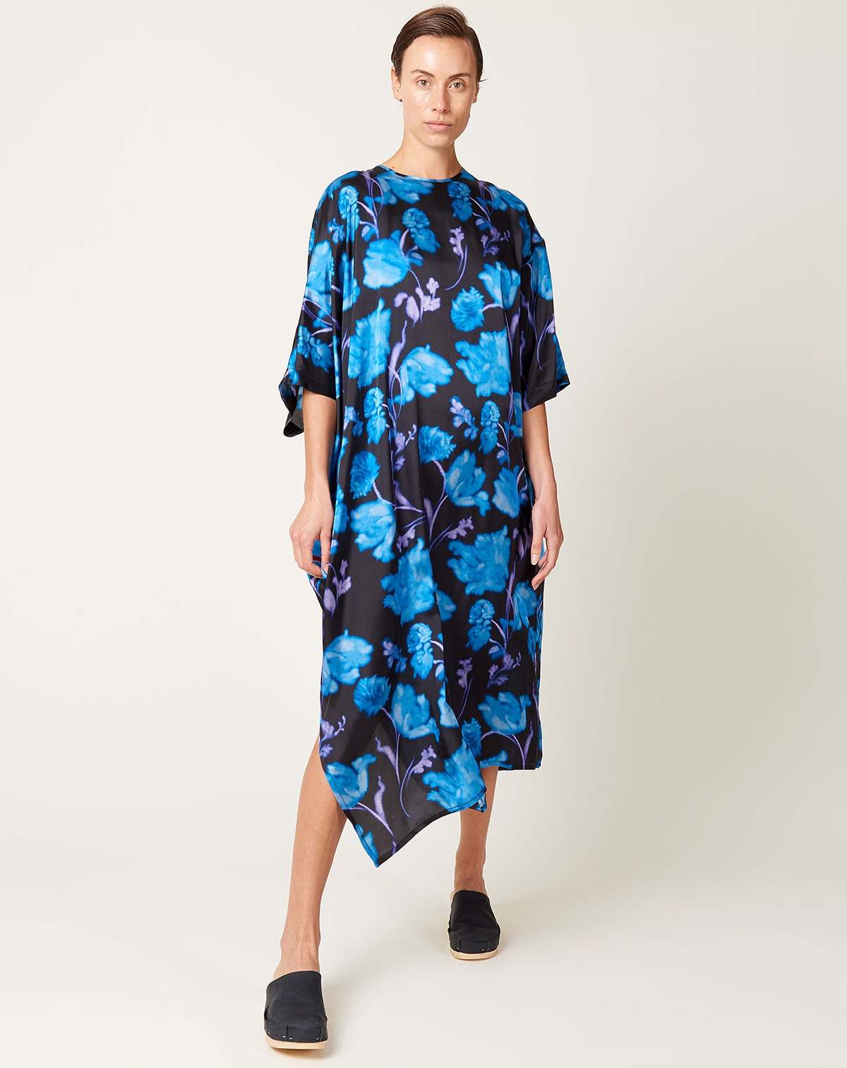 Darcia Dress in Blue Peonies - Image 1 of 6