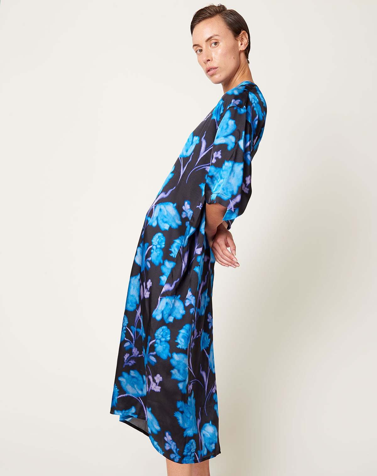 Darcia Dress in Blue Peonies - Image 2 of 6