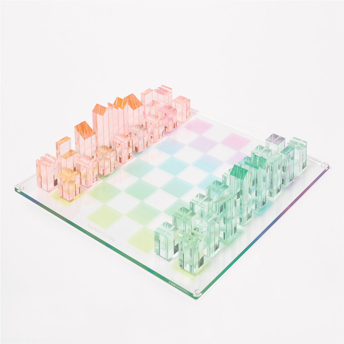 Lucite Chess & Checkers Aurora Garmentory