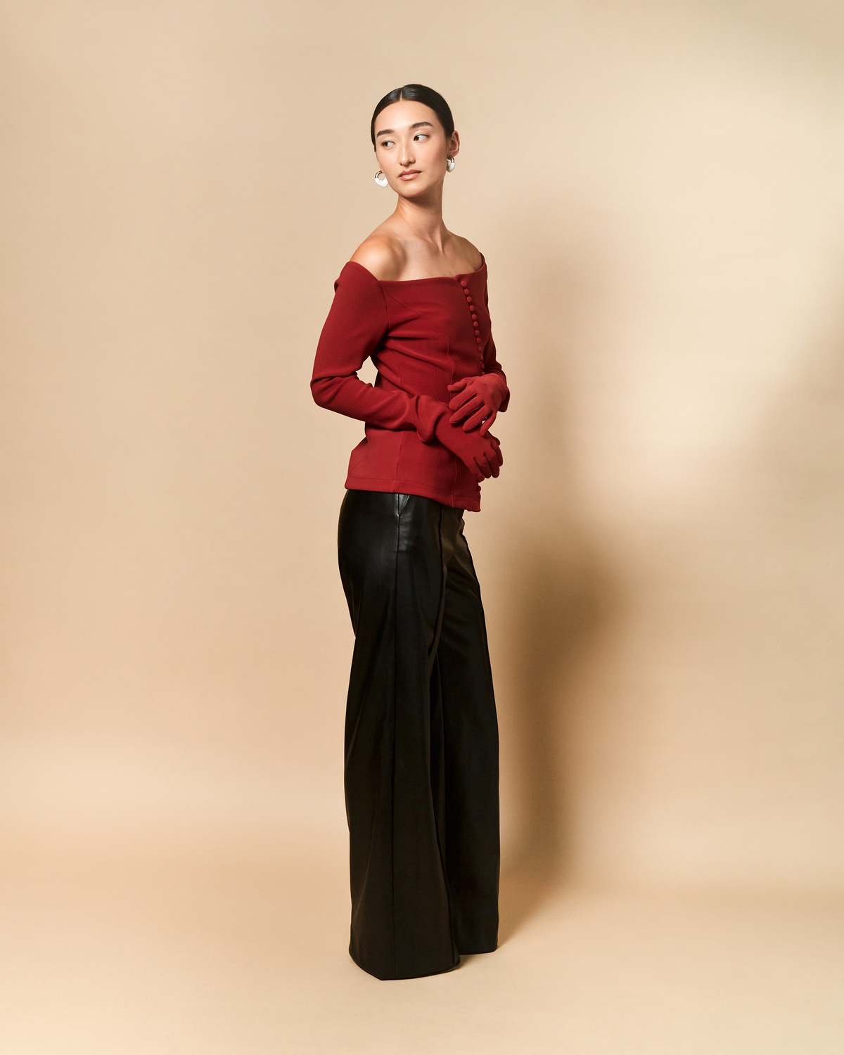 Leigh NY Maya Faux Leather High Waisted Pant - Black  - Image 1 of 3