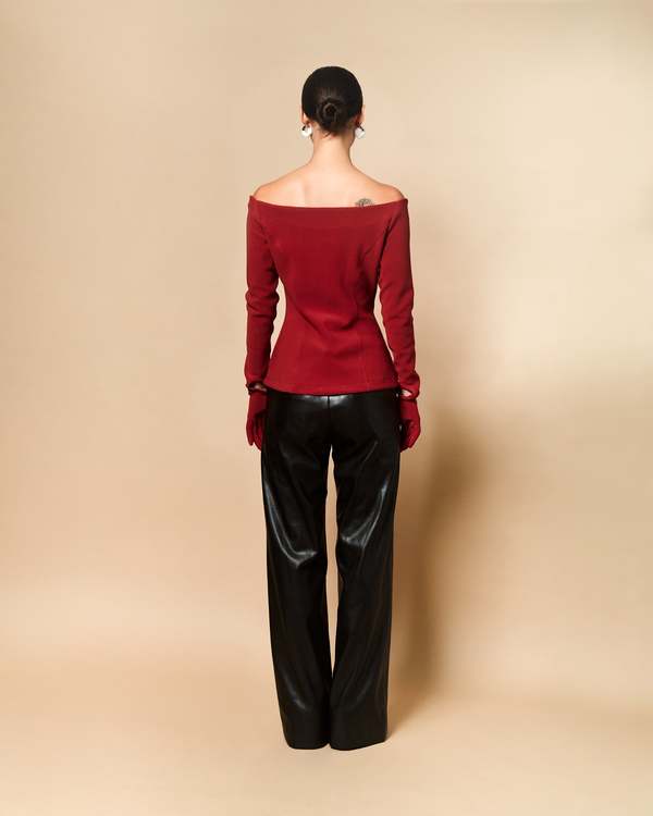 Leigh NY Maya Faux Leather High Waisted Pant - Black 