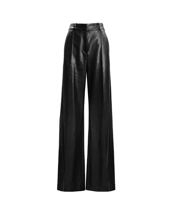Leigh NY Maya Faux Leather High Waisted Pant - Black 
