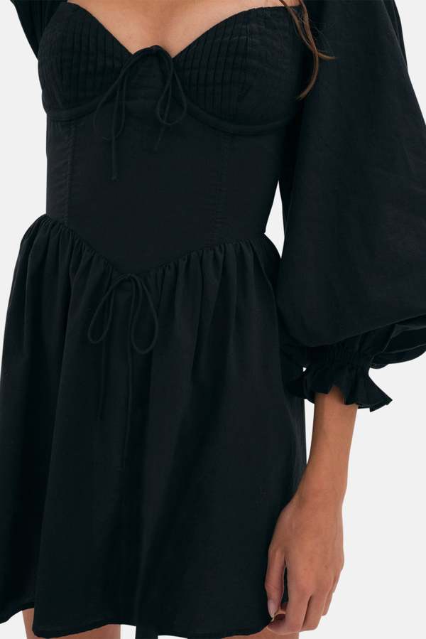 For Love & Lemons Ruth Mini Dress - Black | Garmentory