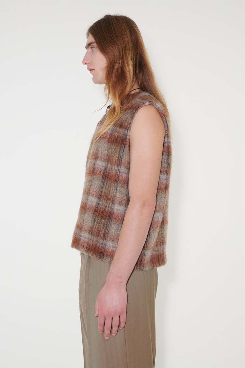 Our Legacy DOUBLE Lock Mohair Vest - Ament Check | Garmentory