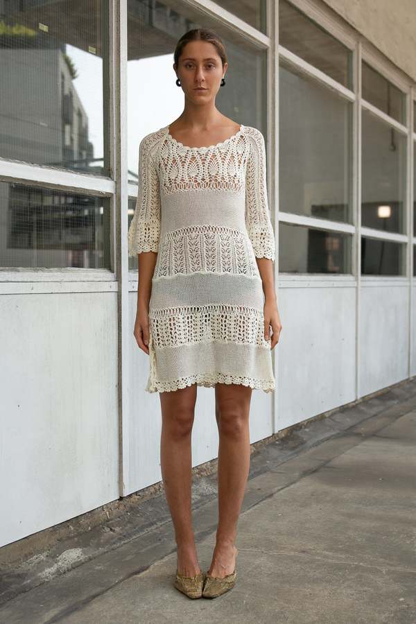 Cream Crochet Mini Dress | Garmentory Cream Crochet Mini Dress | Garmentory