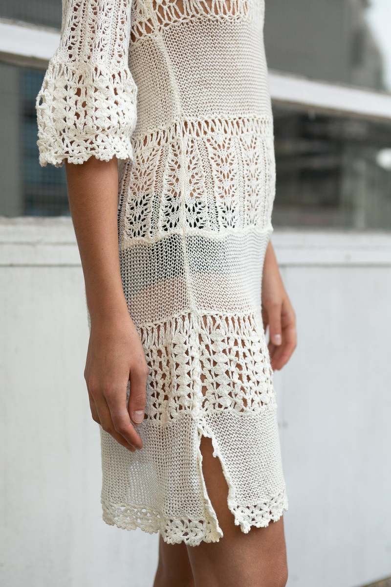 Cream Crochet Mini Dress | Garmentory