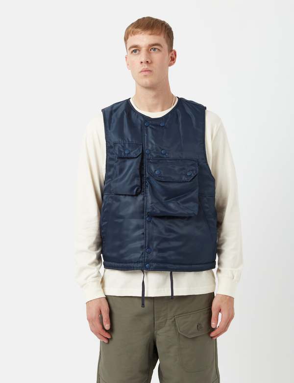 Engineered Garments Cover Vest (Pilot Twill) - Navy Blue | Garmentory