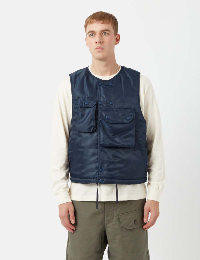 Engineered Garments Cover Vest (Pilot Twill) - Navy Blue | Garmentory