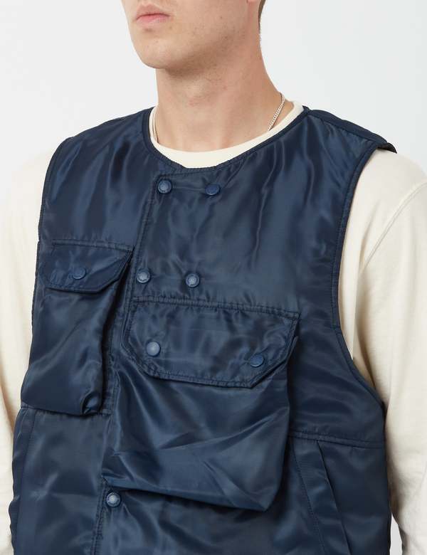 Engineered Garments Cover Vest (Pilot Twill) - Navy Blue | Garmentory