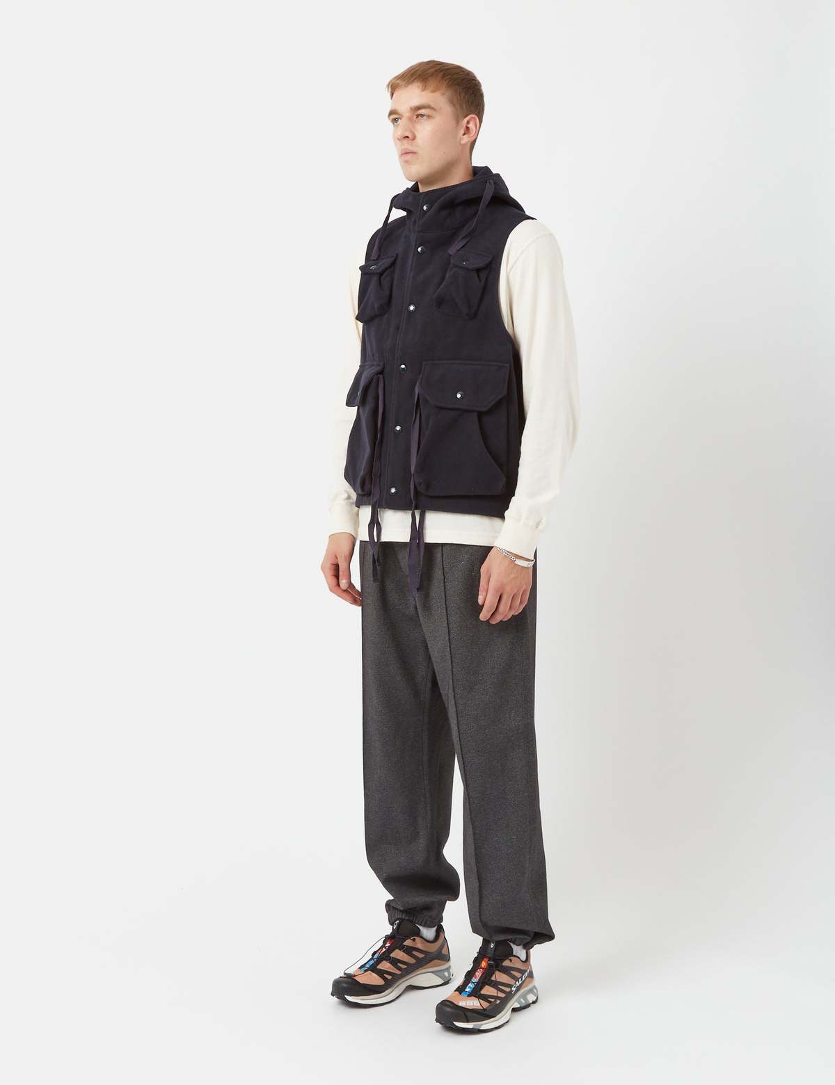 パンツ ENGINEERED GARMENTS PC Twill / Charcoal Engineered Garments Jog Jersey Twill Pant - Charcoal Grey | Garmentory
