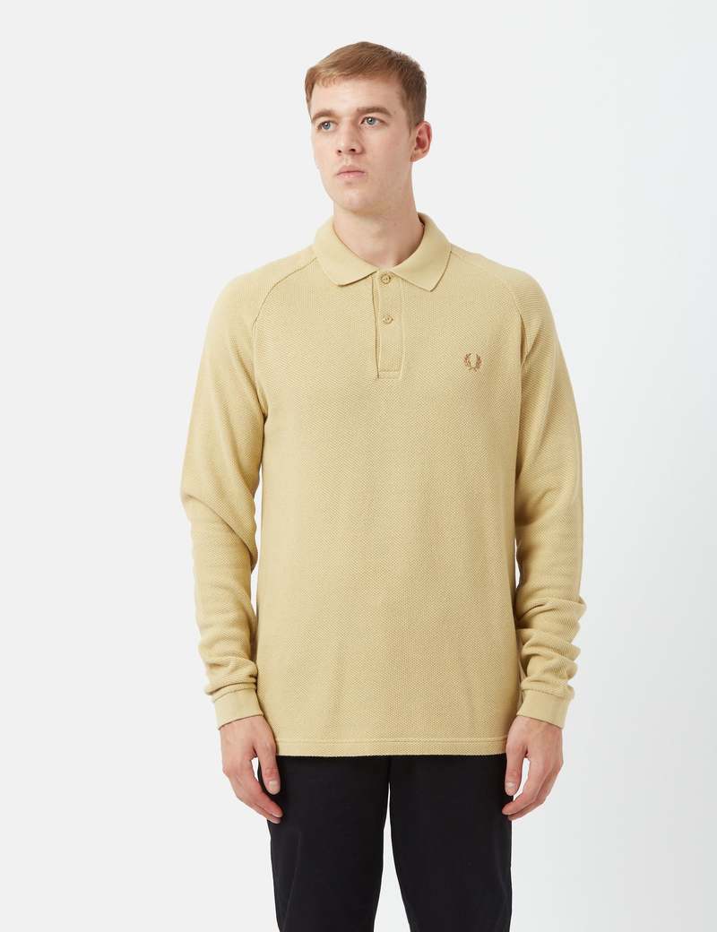 Fred Perry Re-issues Long Sleeve Mesh Pique Shirt - Soft