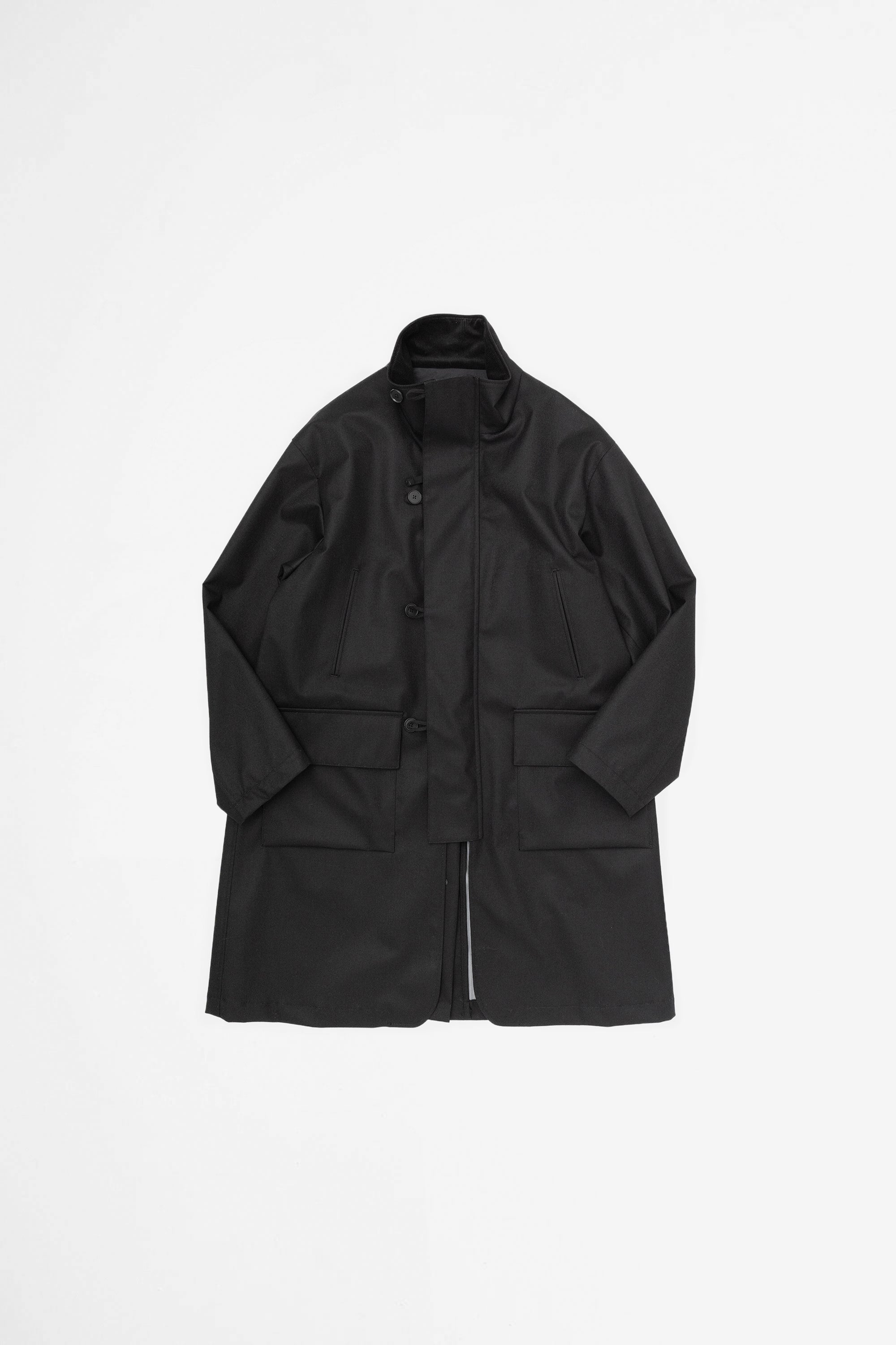 ジャケット・アウター STILL BY HAND /3-layer stand collar coat Still By Hand 3-Layer Stand Collar Coat - Black | Garmentory