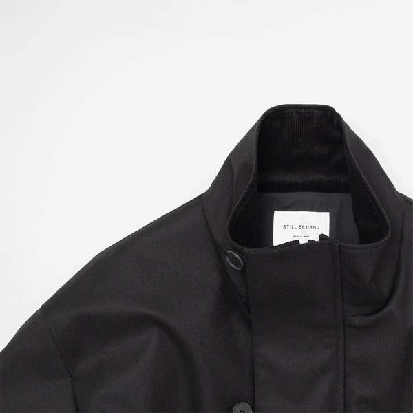 Still By Hand 3-Layer Stand Collar Coat - Black | Garmentory