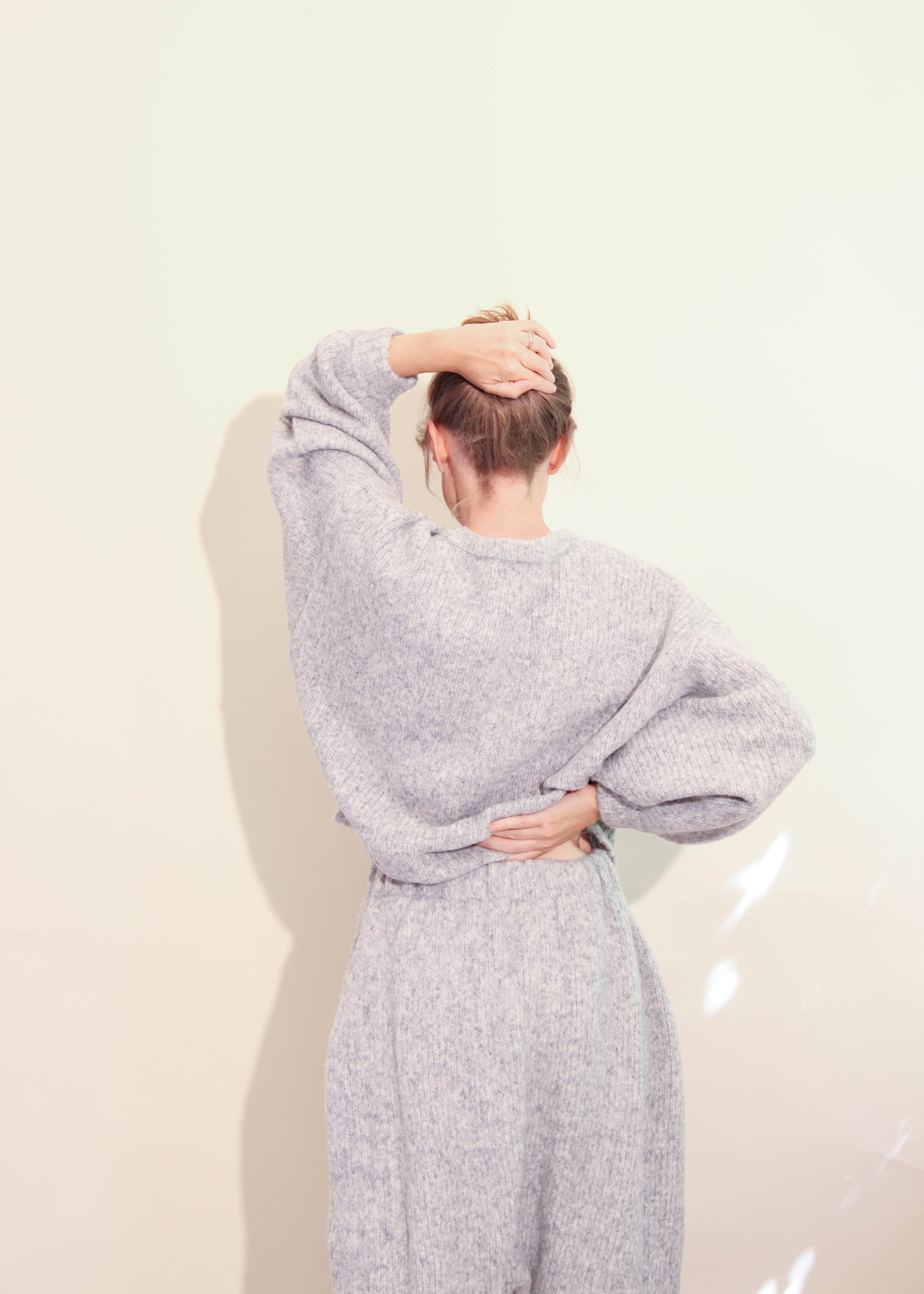 Atelier Delphine Balloon Sleeve Sweater Watery Sky Garmentory